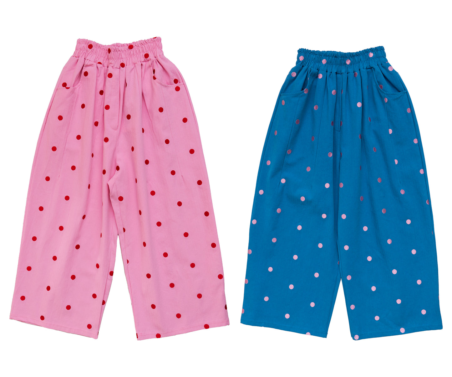 Pantalone con Bolli Ricamati