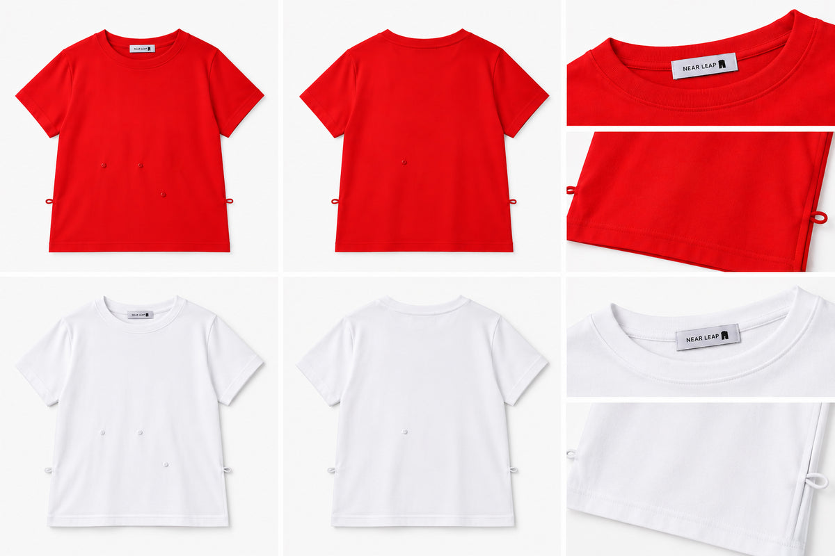 T-shirt manica corta con bottoncini