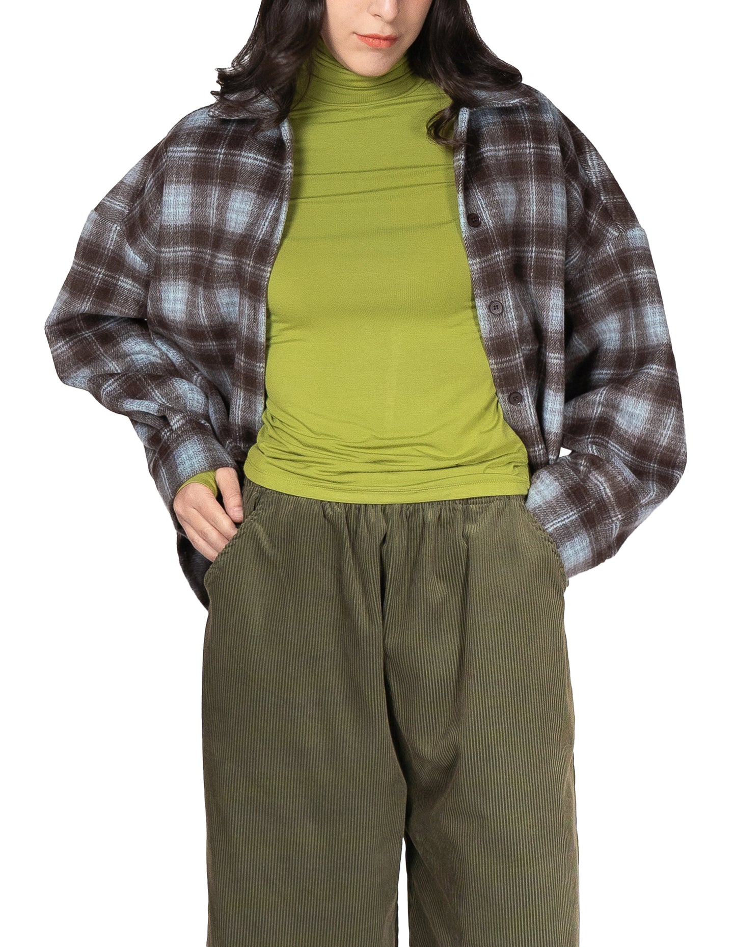 Pantalone Cropped Ampio in Velluto a Coste