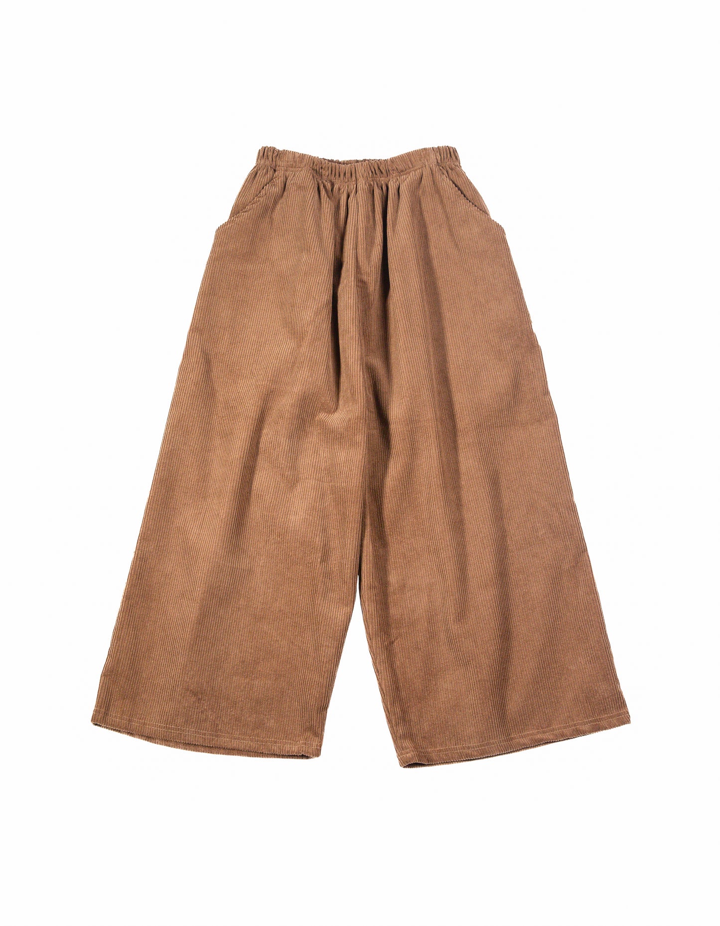 Pantalone Cropped Ampio in Velluto a Coste