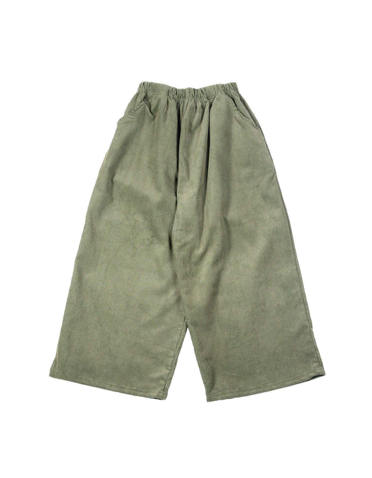 Pantalone Cropped Ampio in Velluto a Coste