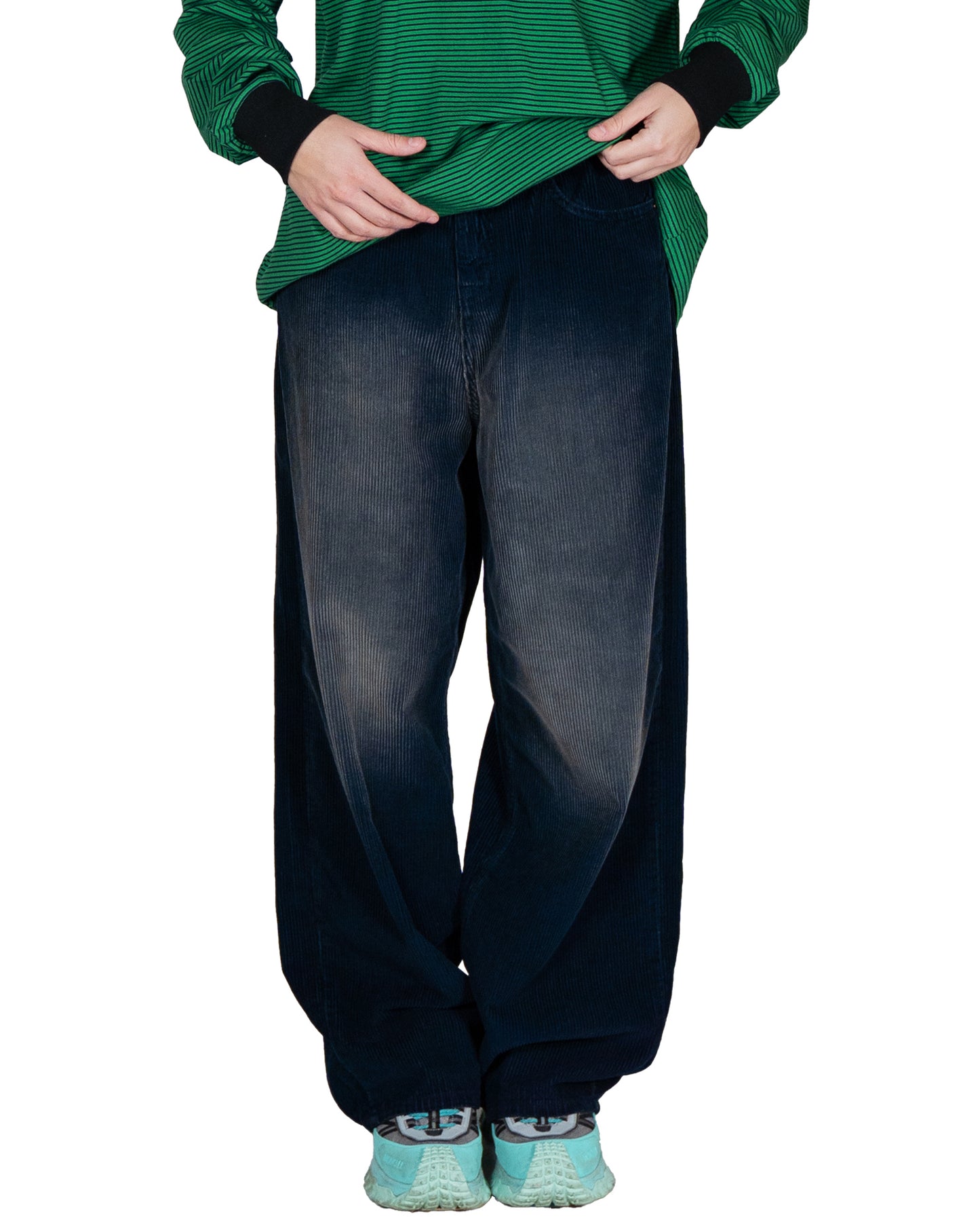 Pantaloni in Velluto a Coste Smacchiati.