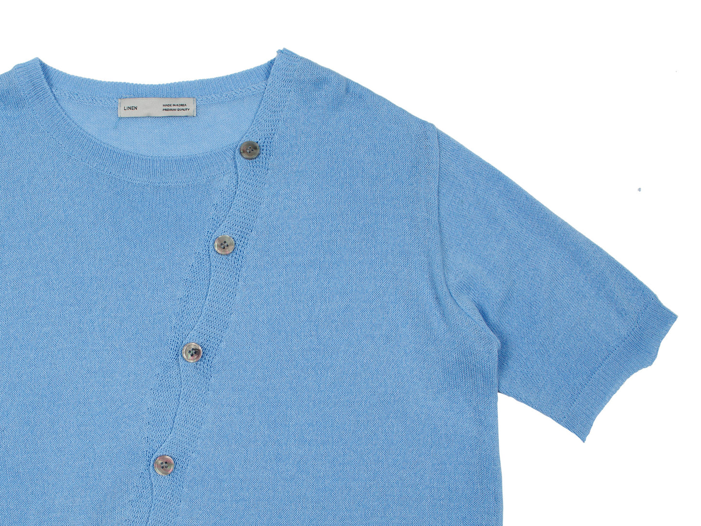 Woman Knit Cross Buttons