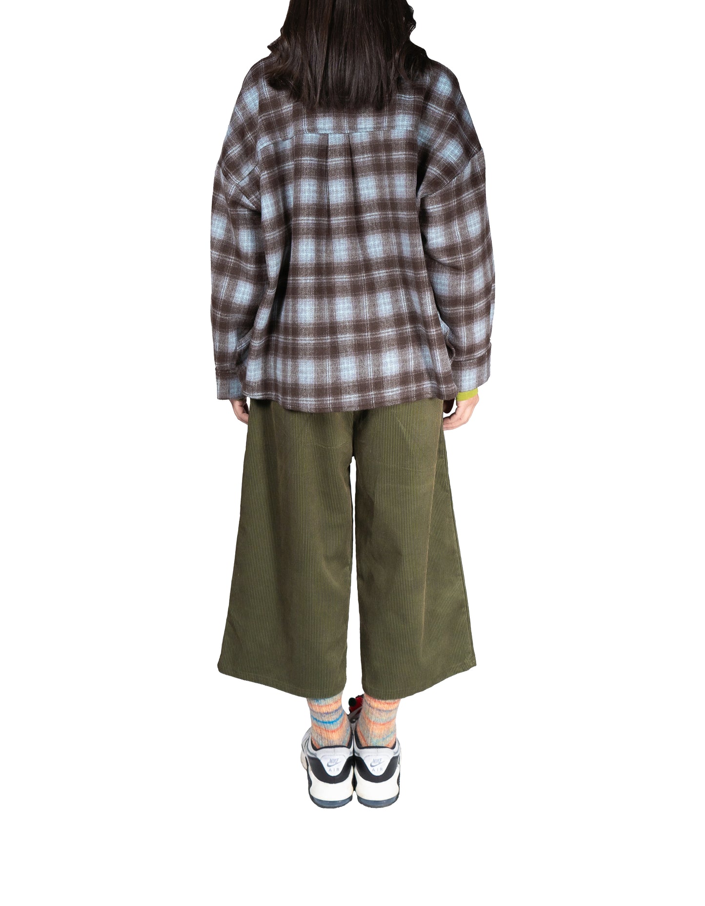 Pantalone Cropped Ampio in Velluto a Coste