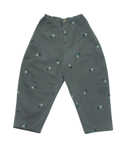 Pantalone con Ricami Floreali