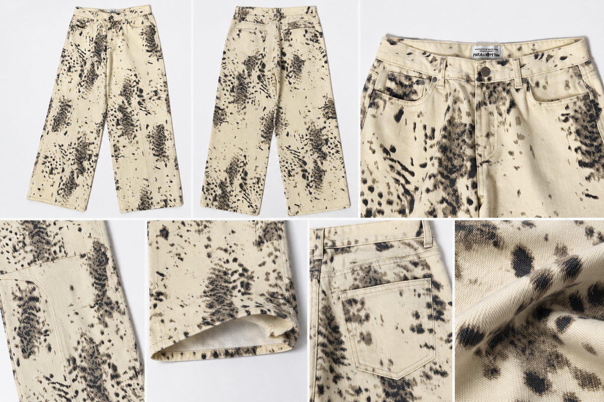 Jeans Wide Straight-Leg Animal Print